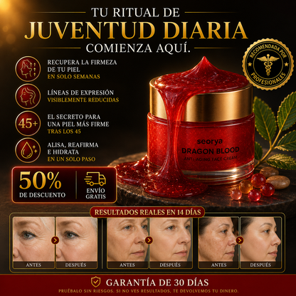 Seorya® Dragon Blood – Despierta con una piel visiblemente mas firme y suave.