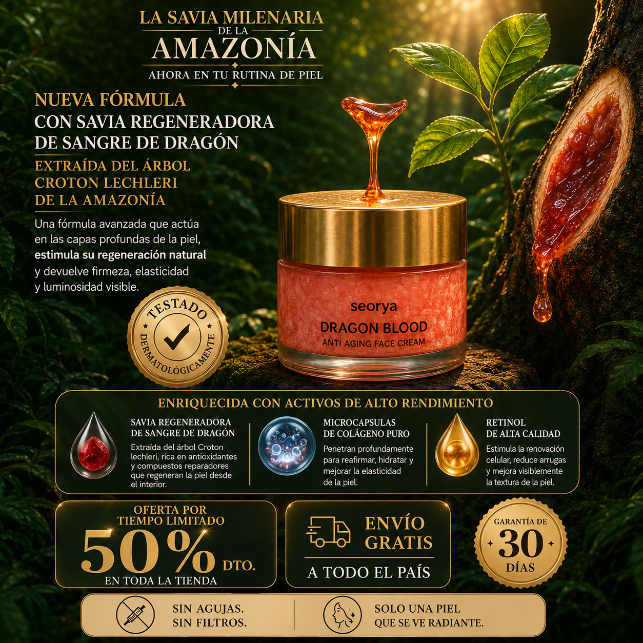 Seorya® Dragon Blood – Despierta con una piel visiblemente mas firme y suave.